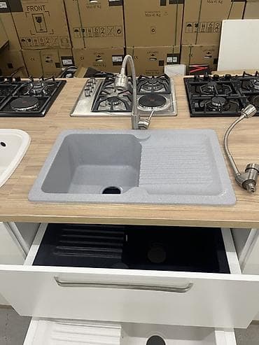 dus kabinler: Düzbucaqlı Mətbəx çanağı, Şkafsız — 2