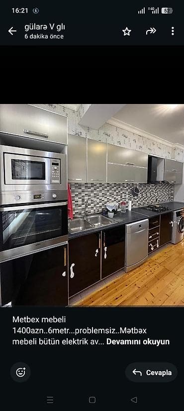 Metbex mebeli 1400azn. 6metr. problemsiz. Mətbəx mebeli bütün