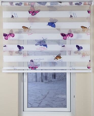 perdə modelləri: Zebra jalüz pərdələr - İkiqat zolaqlı (şəffaf və qapalı) quruluş — 3