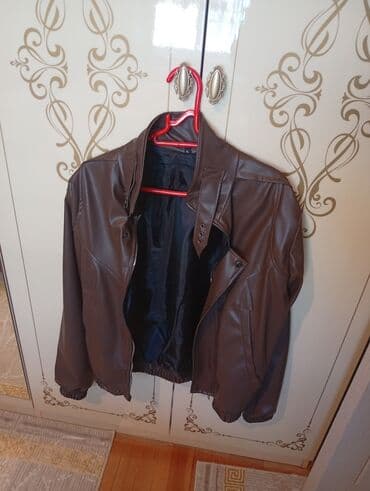 бордовые мужские куртки: Məhsul: Kişi üçün qəhvəyi dəri görünümlü gödəkçə - Ölçü: XL (etiketdə — 1