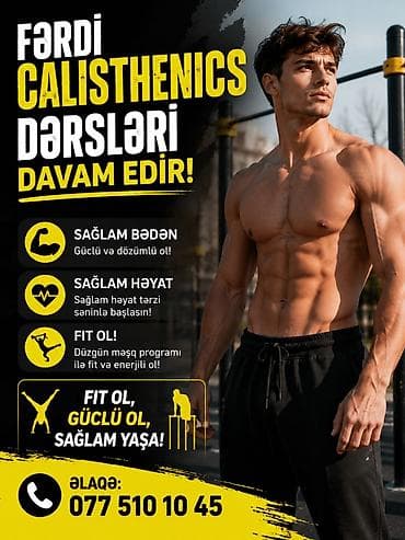 Услуги: Fərdi Calisthenics Dərsləri - Bədənə çəkisiz, öz çəkisi ilə məşqlər — 1