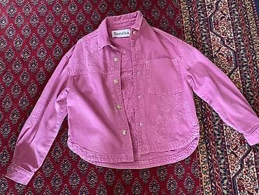 kofta modelleri: Bershka qadın köynək-jaket - Rəng: çəhrayı - Model: düyməli, klassik — 1