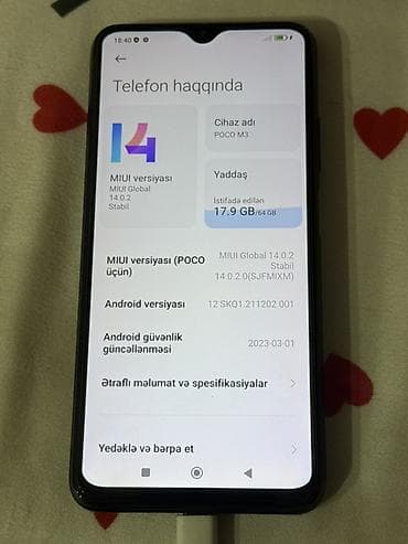 xiaomi poco m3 qiyməti: Poco M3, 64 GB, rəng - Qara, Barmaq izi, Sənədlərlə — 3