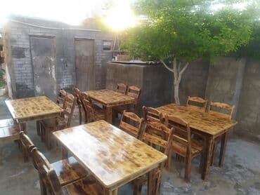 Ev üçün mebel: Bağ evləri və restoran (kafelər ) üçün masa ve stullar. İstənilən — 3