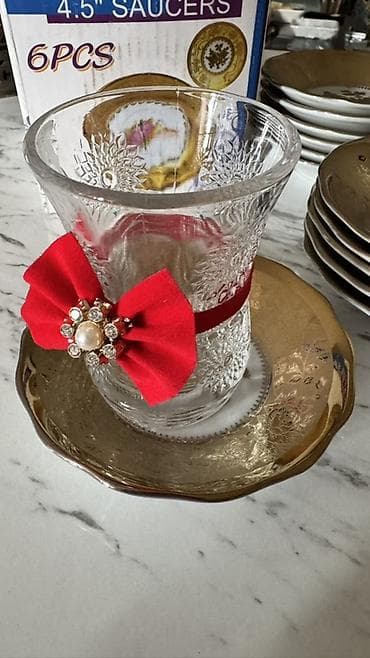 lala.fo posuda: Çay dəsti, Xrustal, 12 nəfərlik, Türkiyə — 9