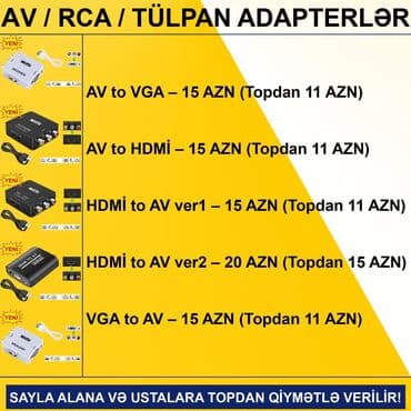 vga hdmi: AV/RCA/Tülpan Adapterlər SAYLA ALANA VƏ USTALARA TOPDAN QİYMƏTLƏ — 2
