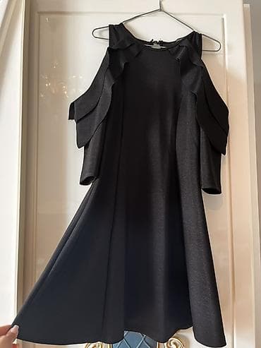 yeni model donlar: Qara rəngli zərif don - Model: A-kəsim, ətəyi genişlənən siluet - — 3