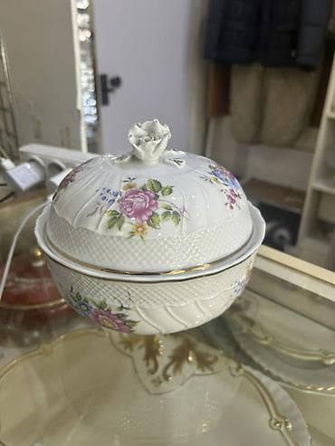 Tort və şiriniyyat qabı, rəng - Ağ, Farfor, Almaniya