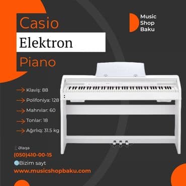 белое электронное пианино: Casio Elektron Piano Model: Privia PX-770WE •Klaviş:88 •Polifoniya — 1