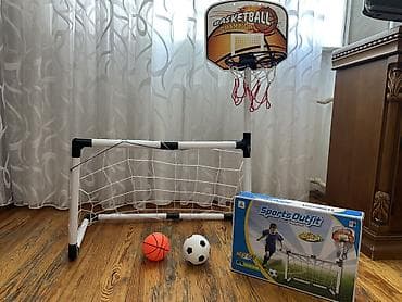 Игрушки: Uşaq üçün 2‑si 1-də idman dəsti – futbol qapısı və basketbol səbəti — 4
