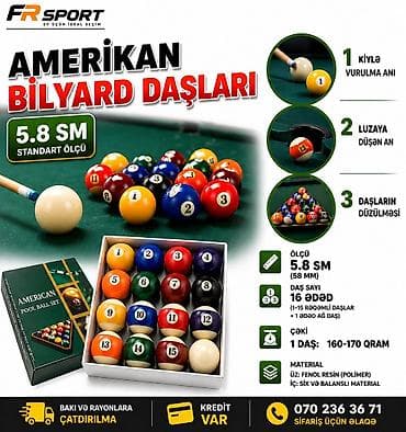 💥 bilyard daşı, amerikan bilyardı daşı ✅ 7/24 əlaqə saxlaya
