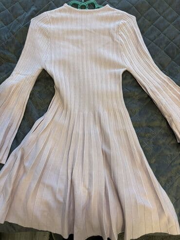 toy ucun super donlar sekilleri: Zərif trikotaj qadın donu - Rəng: açıq pudra/çəhrayı - Material — 1