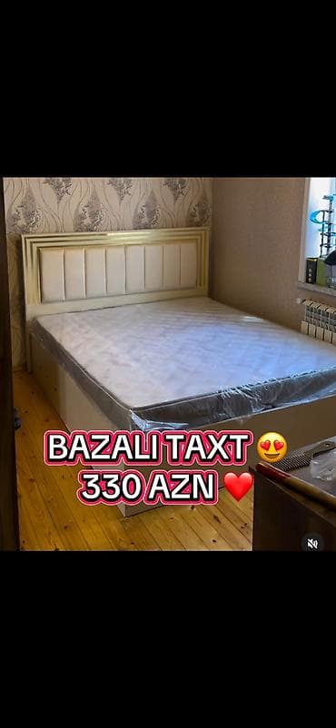 Bazalı taxt – 330 AZN - Ölçü: iki nəfərlik (standart çift ölçü) - Alt
