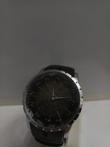 kişi aksesuarları: Kişi qol saatı – klassik dizayn - Qara rəngli dəri kəmər, toxumalı — 5