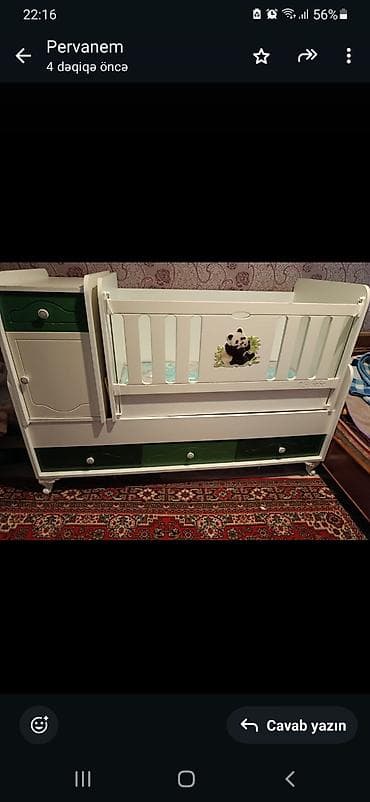 Oğlan və qız üçün, İşlənmiş, Dördbucaq, Beşik, Matras ilə, Yellənmə mexanizm ilə