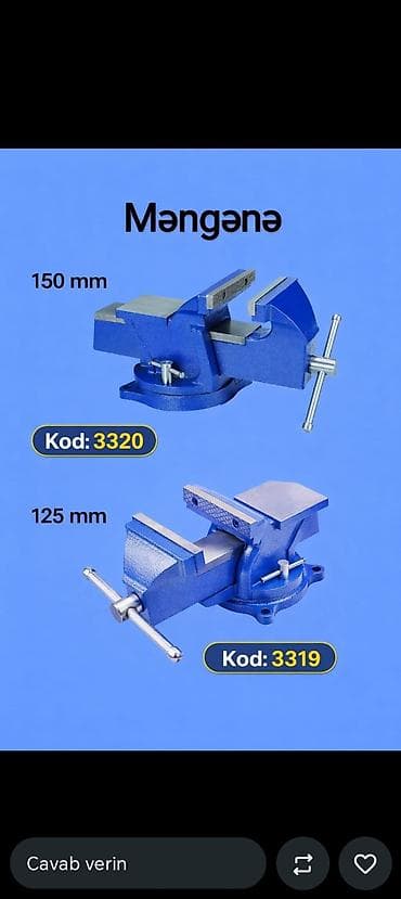 Məngənə – dəzgah üçün möhkəm, metal gövdəli sıxac - Ölçülər: - 150