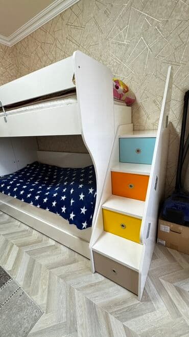 Oğlan və qız üçün, İşlənmiş, Çarpayı, Matras ilə, Siyirməli, MDF