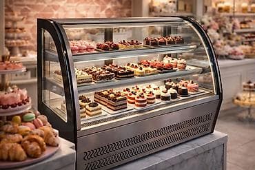 Şüşə vitrinli soyuducu (şirniyyat/dessert vitrin kabineti) - Önü qövs — 6