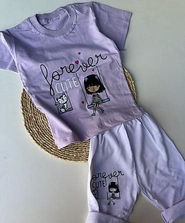 Uşaq geyim dəsti – “Forever Cute” printi - İki hissəli dəst: qısaqol — 3