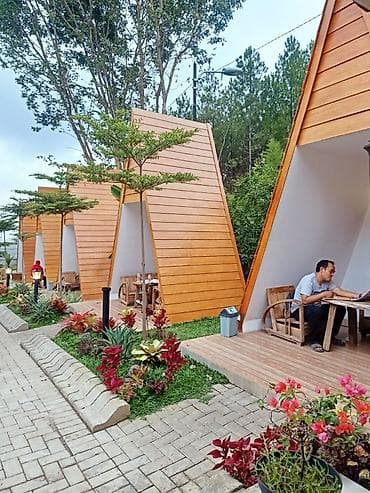 pilləkən: Modul “A-frame” və bambuk kotteclər – bağ, istirahət məkanı, glamping — 5