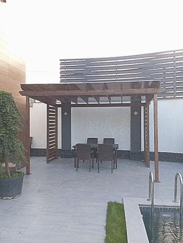 vanak yağ: Açıq hava üçün taxta pergola – hovuz, həyət və terraslar üçün estetik — 1