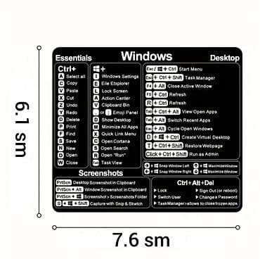 Digər: ⭐ 10 ƏDƏD QALDI ⭐ Windows klaviatura qısa yolları üçün stiker (1 — 6