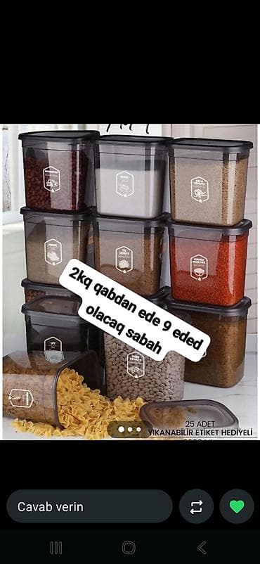 plasmas qablar: Mətbəx üçün hava keçirməyən saxlama qabları seti - Şəffaf, BPA-free — 2