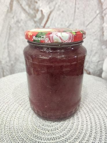 Ev konservi bankası – qırmızı rəngli cem/pyure - Şüşə banka, vintli