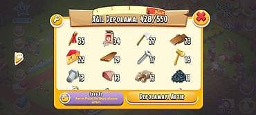 Hay Day hesabı – 49-cu səviyyə Xüsusiyyətlər: - Ferma inkişaf etmiş — 3