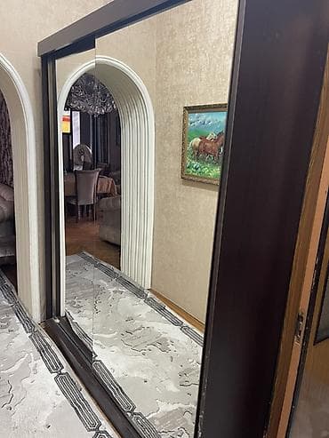 qab dolabı: 2 qapılı, Güzgülü, Qəhvəyi, Digər material, Kupe, Düz dolab — 1