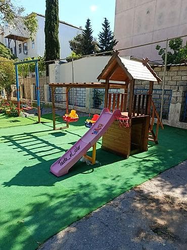 usaq yataqlari: Uşaq oyun kompleksi – taxta evcik və əyləncə modulları - Material — 5