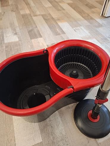 mop dəsti: Spin mop və vedrə dəsti - İki bölməli vedrə: biri su üçün, digəri — 3