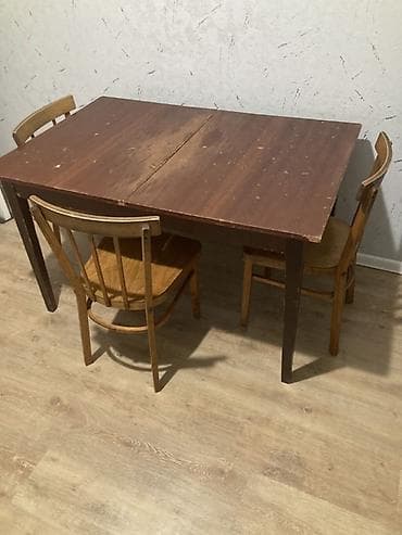 Mətbəx üçün, İşlənmiş, Açılan, Dördbucaq masa, 2 stul