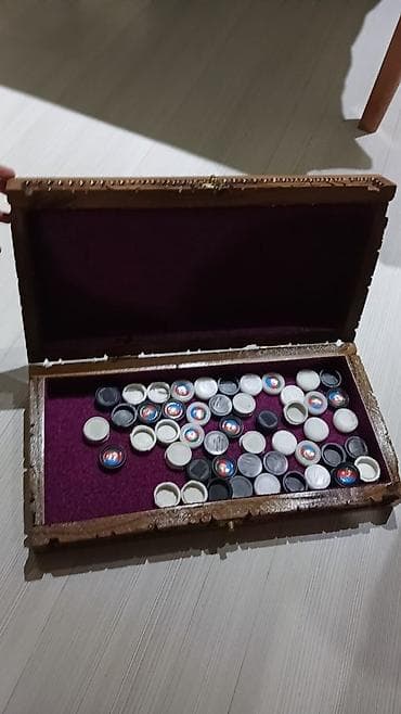 Şahmatlar: Taxta oyma nərd-şahmat dəsti - Təbii ağacdan hazırlanmış, oyma — 2