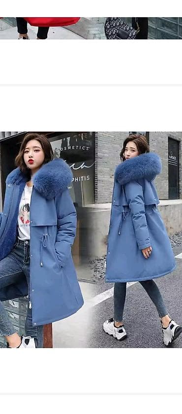 Qadınlar üçün qışlıq palto/parkalar - Model: Uzun, kapüşonlu, qalın