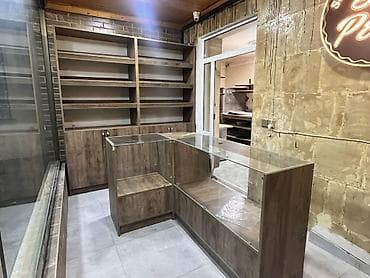 Mağaza vitrin və rəf dəsti - Material: taxta teksturalı MDF/LDSP — 1