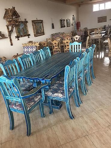 qabaq ustol: Mətbəx üçün, Açılmayan, Dördbucaq masa, 12 stul — 1