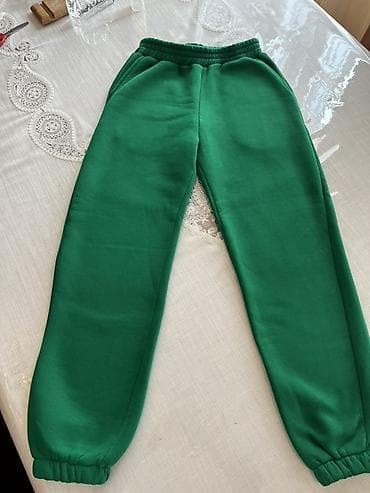 Yaşıl rəngli idman şalvarı - Model: klassik straight fit jogger -