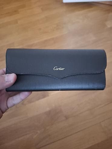 xizək eynəyi: Cartier eynək futlyarı - Brend: Cartier - Material: Qara rəngli dəri — 1