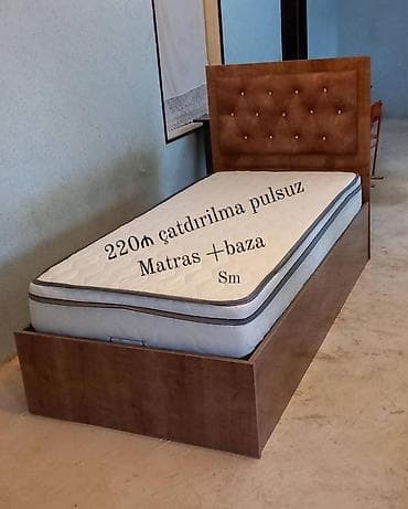 mebel evi: Tək nəfərlik çarpayı setləri Ağ model: - Düz xəttli dizayn, yumru — 2