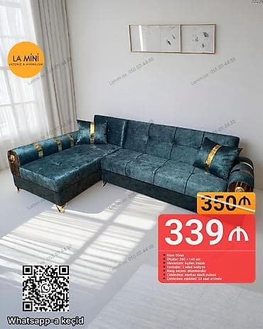 dekor mebel: Künc divan, Açılan, Bazalı, Parça, Şəhərdaxili pulsuz çatdırılma — 1