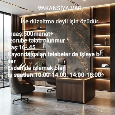 Ofis menecer, katib tələb olunur, Təcrübəsiz lalafo.az -da Ofis menecer, katib tələb olunur, Təcrübəsiz