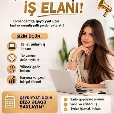 Hostes, qeydiyyatçı tələb olunur, 46 yaşdan yuxarı, Təcrübəsiz