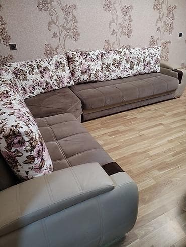 isti: Krem-qəhvəyi rənglərdə oturma dəsti - Tərkib: 1 ədəd 3 yerlik divan + — 5