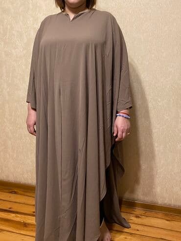 Toy paltarları və aksesuarları: Qəhvəyi rəngdə geniş kəsimli kaftan/panço tipli paltar - Model — 1