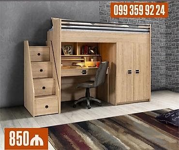 ucuz manej: Для девочки и мальчика, Односпальная кровать, Письменный стол — 1