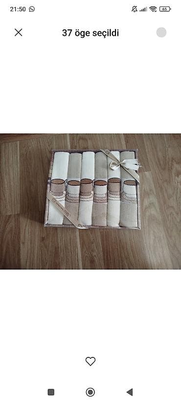 Hədiyyə qutusunda mətbəx dəsmalları dəsti - Qutu daxilində 6 ədəd