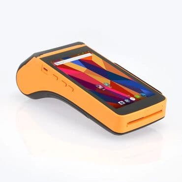 мини аппарат стельки: Portativ POS terminalı, narıncı və qara rəngdə, geniş sensor ekranı və — 1