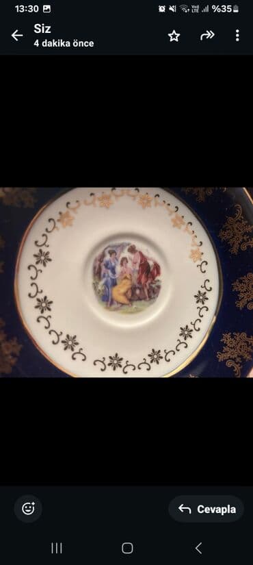 женьшень капсулы для набора веса: Чайный набор, цвет - Синий, Фарфор, 6 персон, Германия — 2