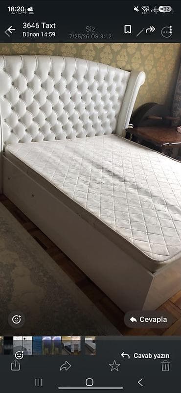 mebler: Taxt 130 azn Eni 1.60 Uzun1.90 Bazalidir icinin derinliyi 35 m — 1
